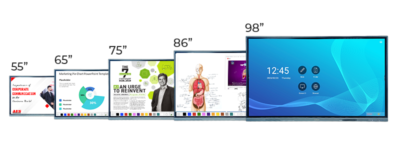 interactive flat panel display sizes 1