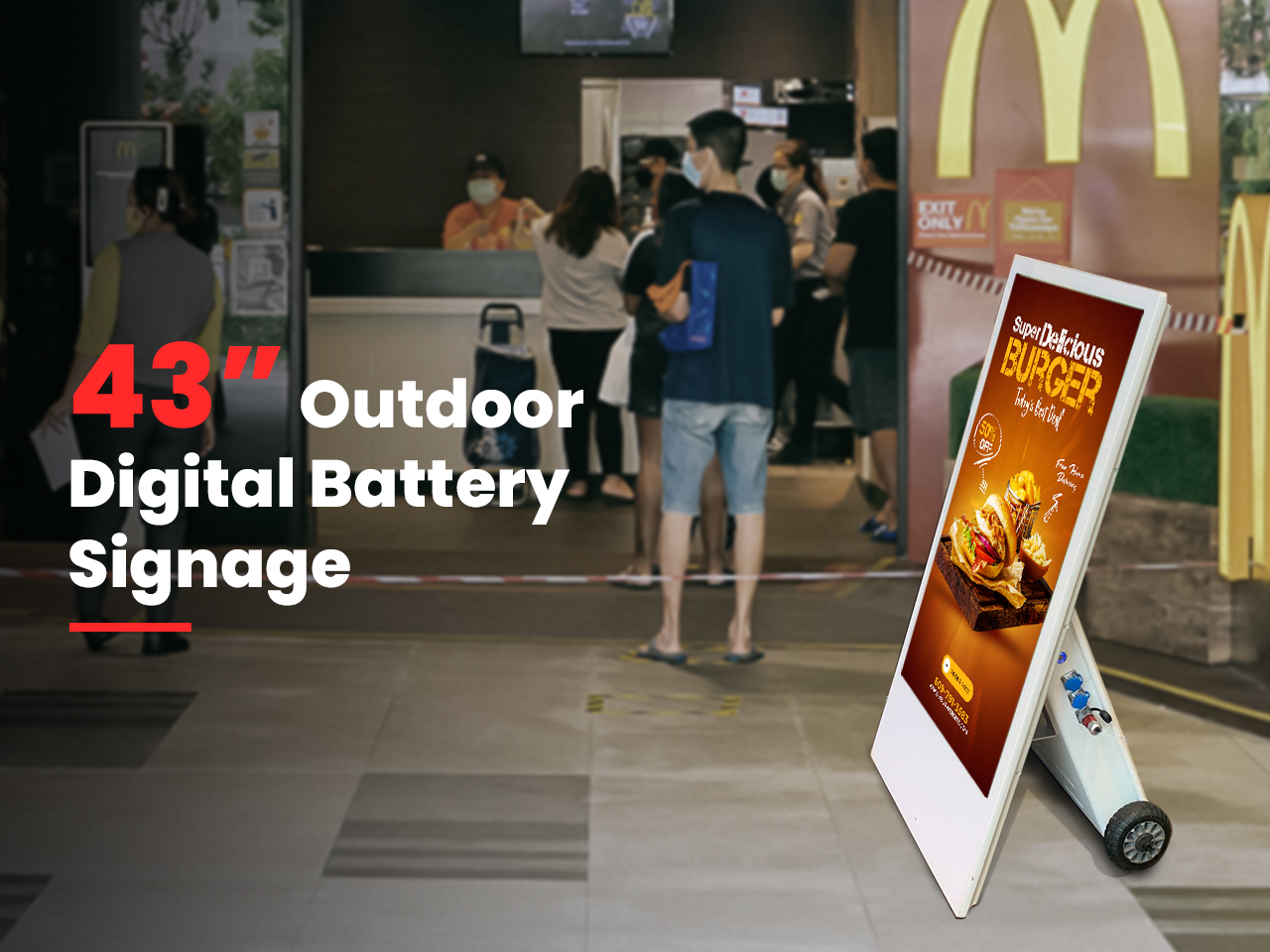 Allsee 43″ Outdoor Digital Battery Signage For McDonald’s Outlet