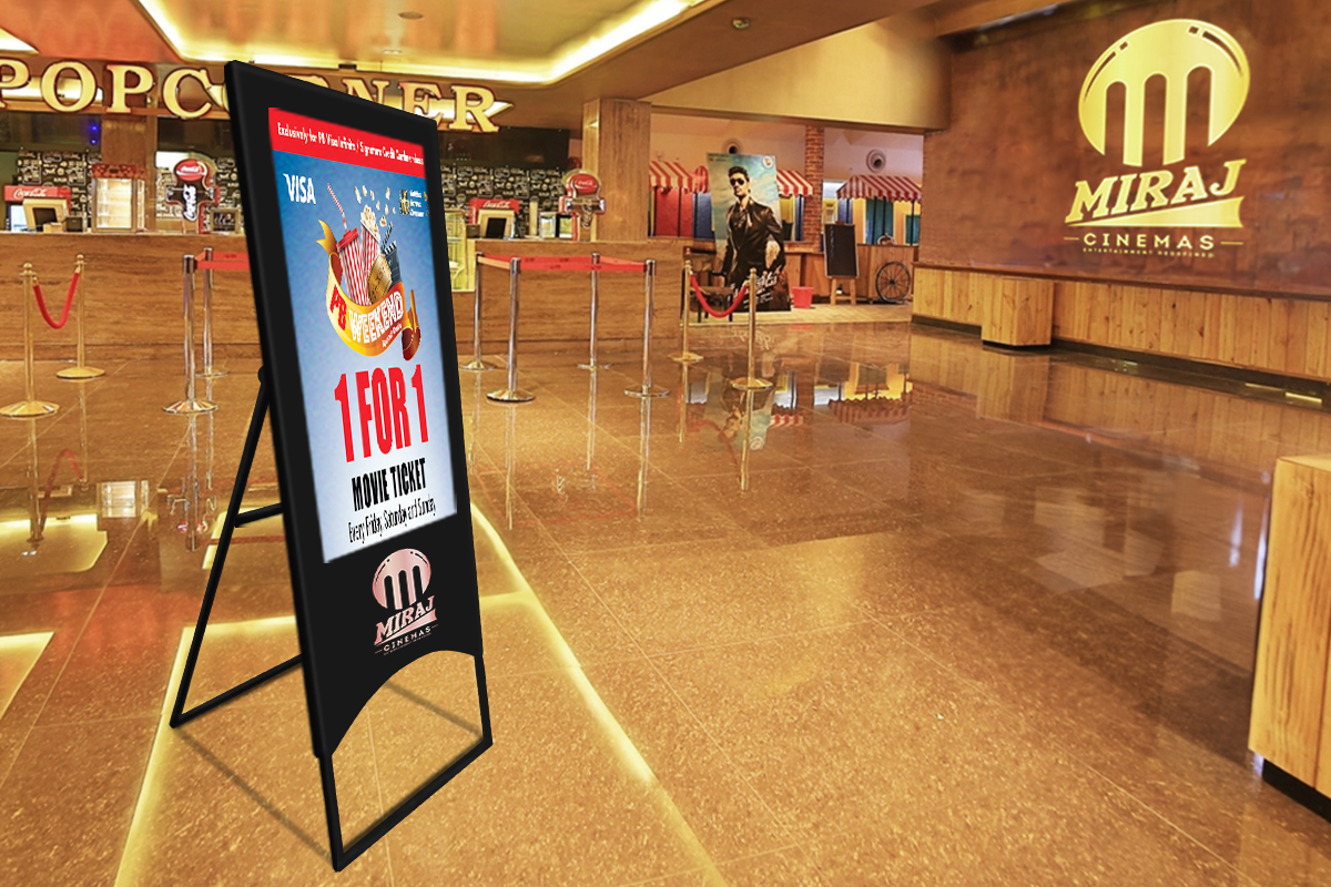 Firstouch digital standee at miraj cinama