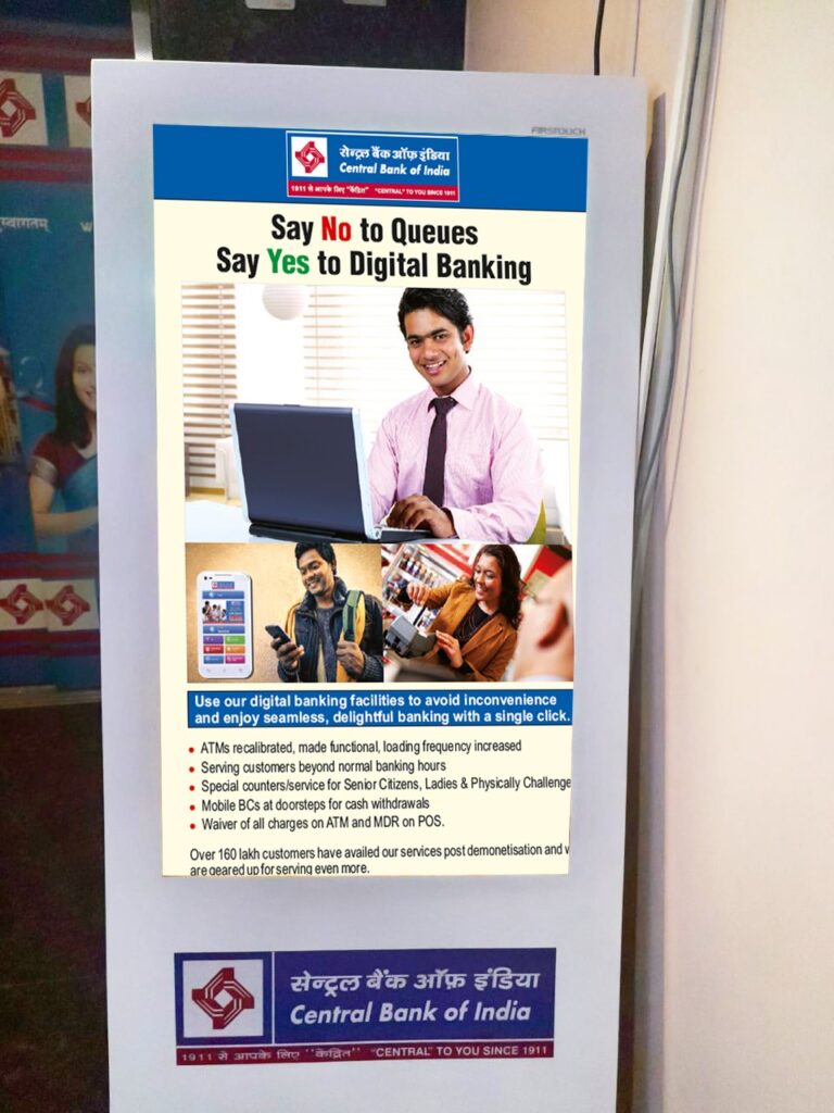 digital standee at central bank of india