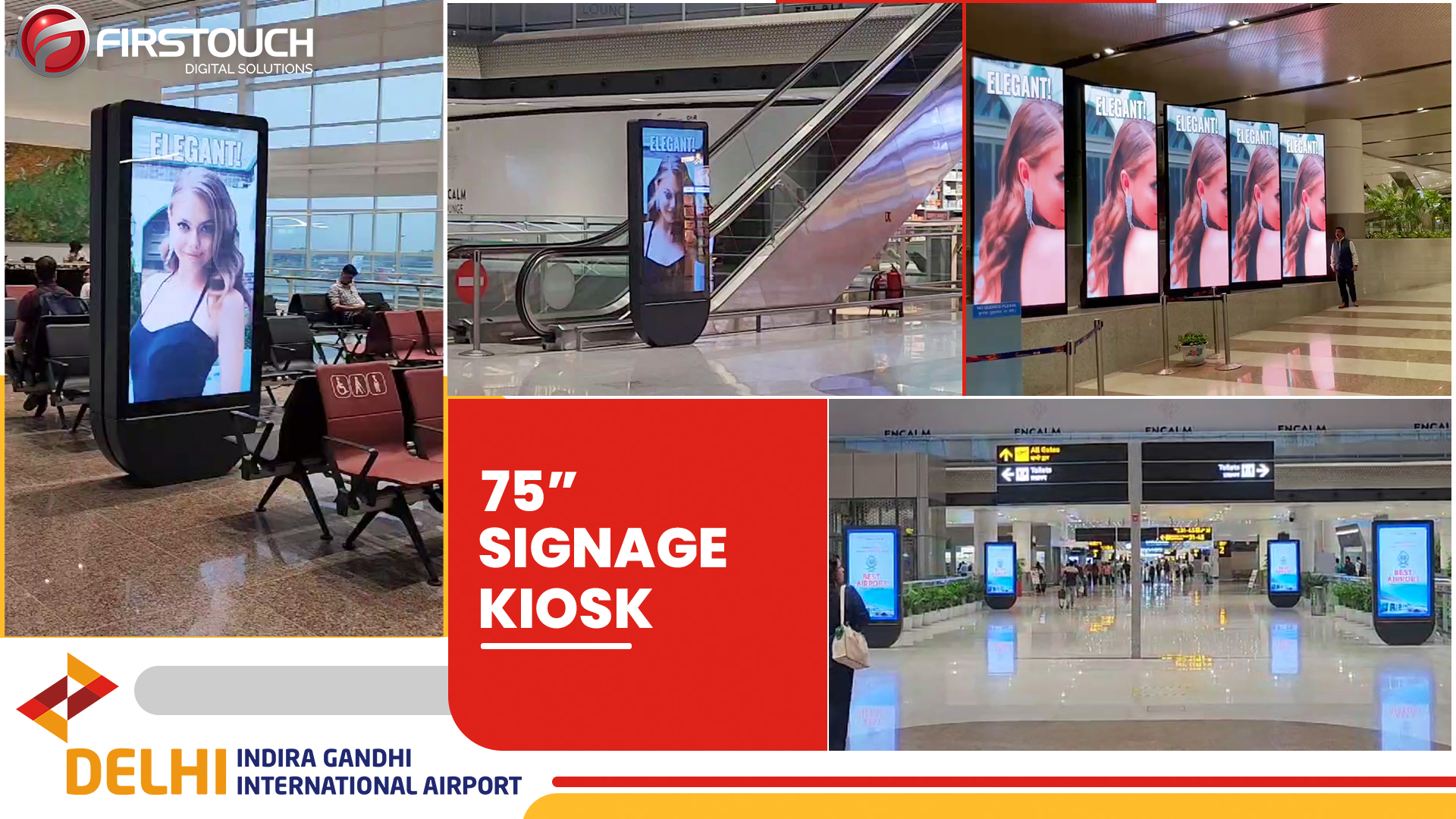 75 inches digital standee kiosk at IGI Airpot Delhi