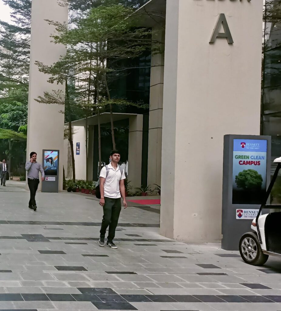 outdoor signage displays at entrance of university 1