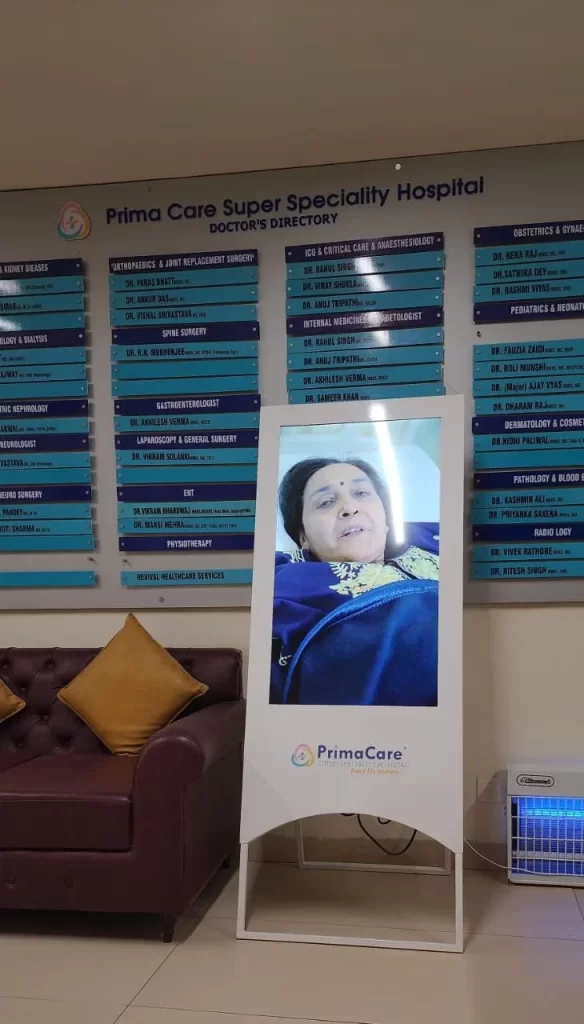 digital standee at hospital