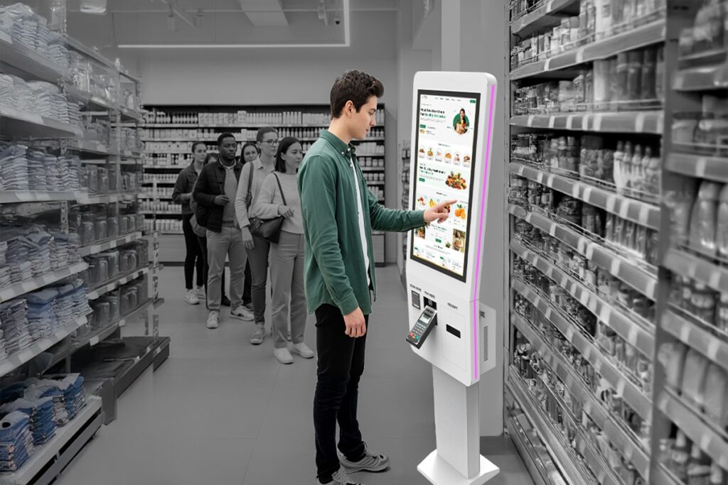 self service kiosk at supermarket