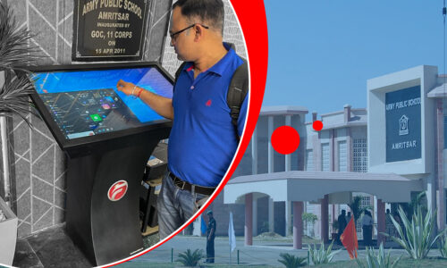 touch screen kiosk at army public school amritsar