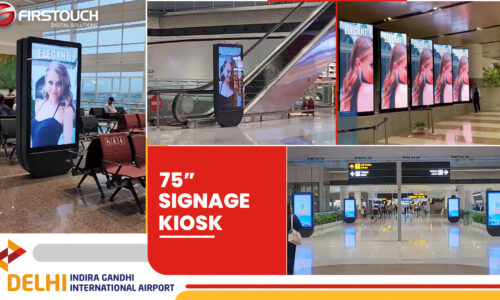 75 inches digital standee kiosk at IGI Airpot Delhi